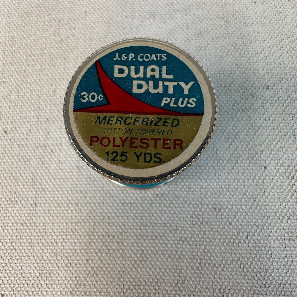 J&P Coats Dual Duty Plus Thread Blue 132A 125 Yds Polyester Sewing VTG USA